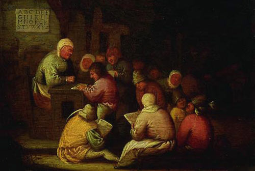 een armenschool (schilderij, anoniem, einde 18de eeuw)