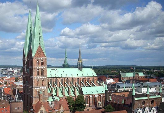 De gotische Mariakerk in de noordduitse havenstad Lbeck