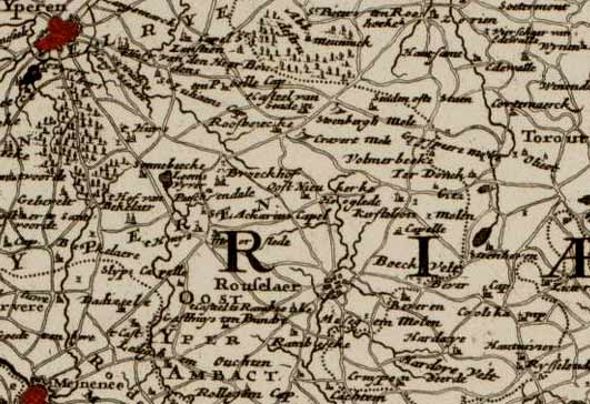 Gasthuys Ten Bundre op een kaart van Johannes De Ram, 1690