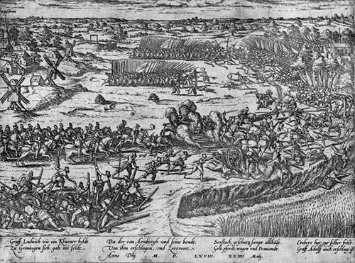 de slag van Heiligerlee in 1558, het begin van 80 jarige Oorlog
