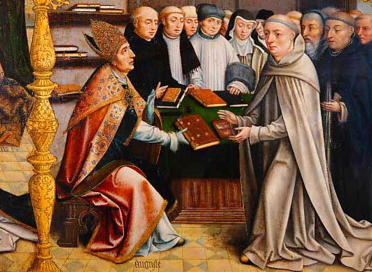 St.-Augustinus overhandigt zijn regel. (Jan Van Scorel, 1520)
