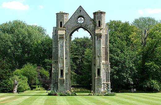 De ruïnes van de abdij van Walsingham.
