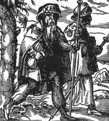 Compostelagangers. Jakobs Brueder. Ets, 1568.