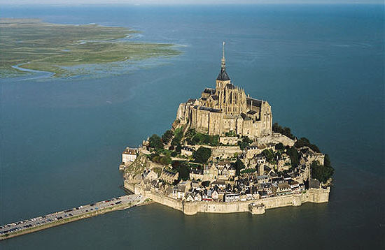 Luchtfoto van de Mont Saint-Michel