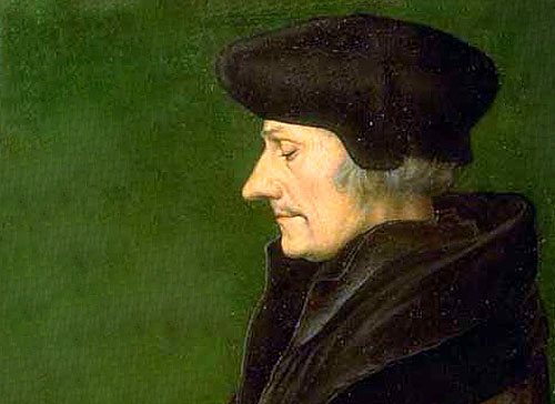 Desiderius Erasmus. 16de eeuws schilderij.