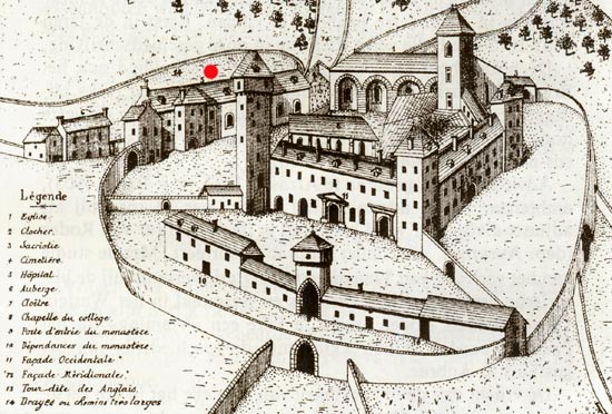 zo zag het hospitaalcomplex van Aubrac er in de 12de eeuw uit