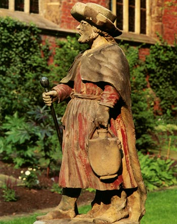 St. Jakob als pelgrim. Bremen, Dom Sankt Petri, kloostertuin