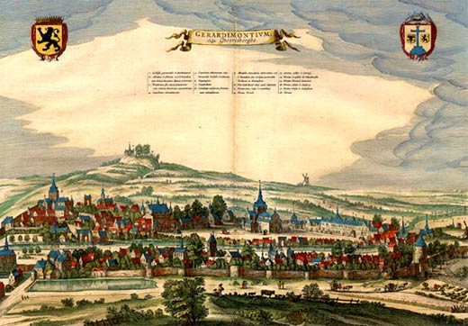 Zicht op Geraardsbergen. Joan Blaeu, 1649.