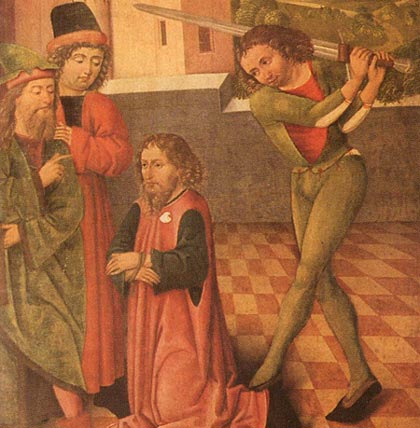 de marteldood van Jacobus. Linz, Oberösterreichisches Landesmuseum, ca. 1500