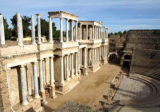 romeins theater in Merida, gebouwd in 15 vóór Christus door consul Marcus Agripa.