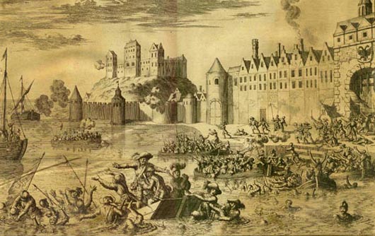 mislukte aanval op een stad tijdens de 80-jarige Oorlog. Martin Schenk, 1589.