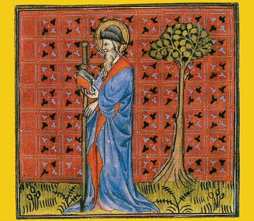 St. Jakob. Miniatuur, Legenda Aurea. J. deVoragine. Rennes, Bibl. Municipale