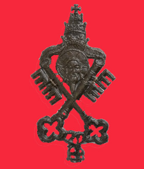 pelgrims-insigne met de gekruiste sleutels van de 1ste paus Petrus