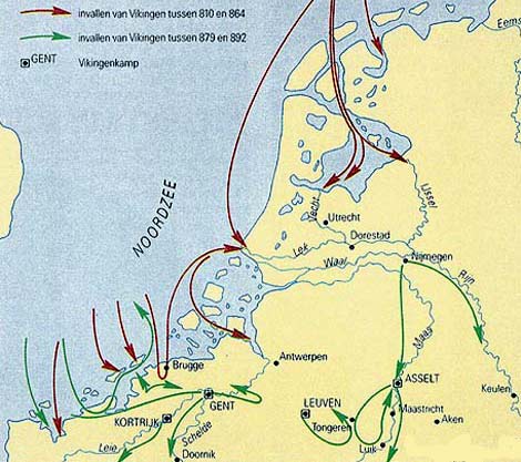 de invallen van de Noormannen in onze streken