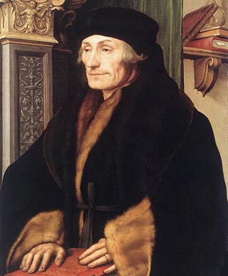 Erasmus. Schilderij van H. Holbein de Jongere