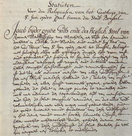 Aanhef van de nieuwe Statuten van 1652