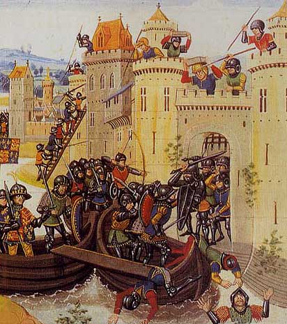 De belegering van Doornik in 1340. Jean Froissart, miniatuur, 15de eeuw.