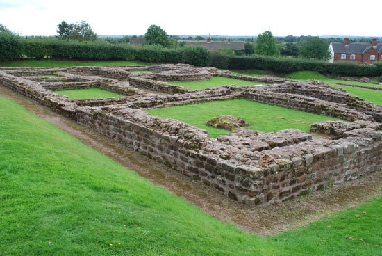 Runes van een Romeinse mansio in het Engelse Wall (Staffordshire).