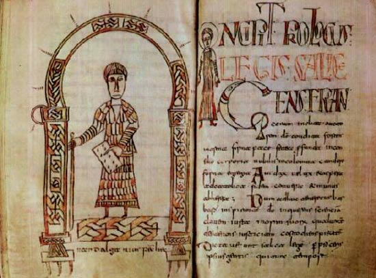 Handschrift van de Lex Salica door Vandalgrius, 793. Sankt Gallen (Zwitserland), Stiftsbibliothek.