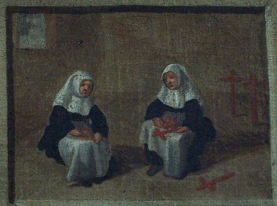 Detail van een schilderij in het Museum Hof van Busleyde in Mechelen.