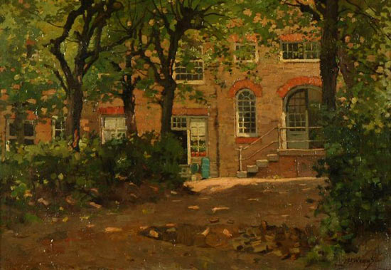 Bewaard gebleven proveniershuis in Rotterdam. Jan Harm Weijns. Schilderij, 1918 (Rotterdam, Museum)