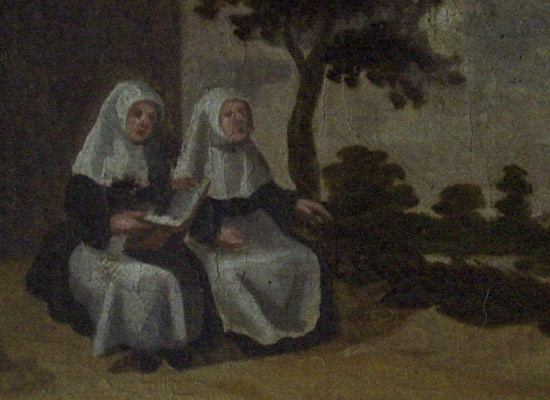 Detail van een schilderij (1578) in het Stedelijk Museum Hof van Busleyde in Mechelen.