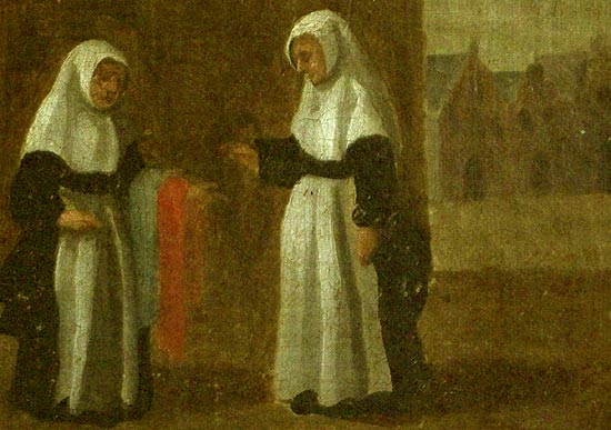 Detail van een schilderij (1578) in het Stedelijk Museum Hof van Busleyde in Mechelen.