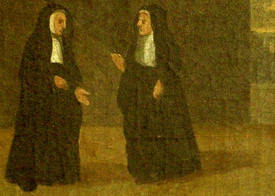 Detail van een schilderij (1578) in het Stedelijk Museum Hof van Busleyde in Mechelen.