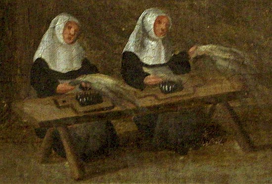 Detail van een schilderij (1578) in het Stedelijk Museum Hof van Busleyde in Mechelen.