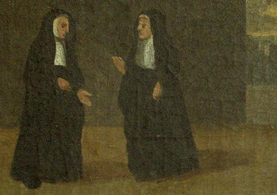 Detail van een schilderij (1578) in het Stedelijk Museum Hof van Busleyde in Mechelen.