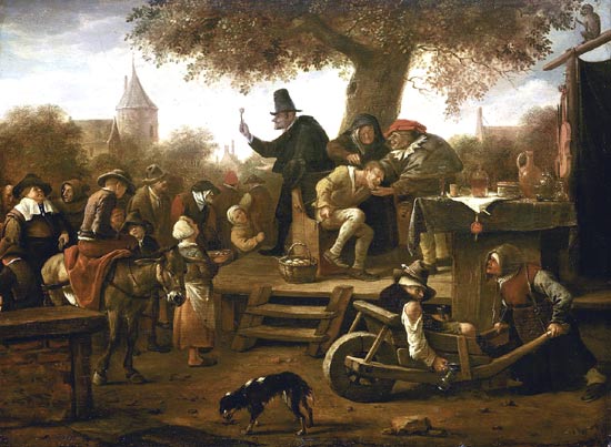 De kwakzalver. Jan Steen, ca. 1651. Amsterdam, Rijksmuseum.