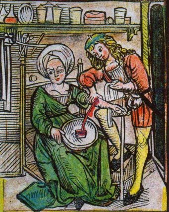 Aderlating. Hans von Kulmbach. Houtgravure, 1500