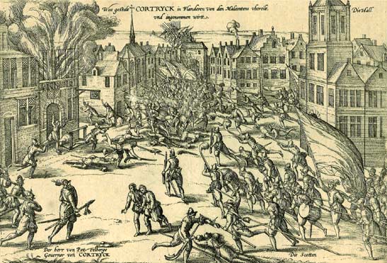 De Geuzen veroveren Kortrijk in 1566.