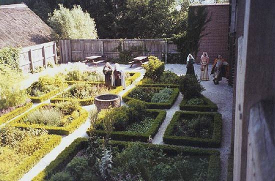 Reconstructie van een middeleeuwse klooster-moestuin.