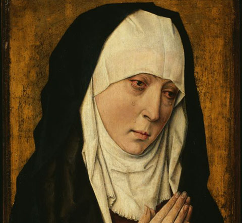 Mater Dolorosa (in Augustinessenkledij). D. Bouts, 1470. Londen, Nationel Gallery.