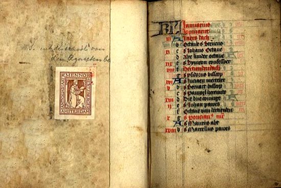 14de-eeuws getijdenboek in de volkstaal voor leken, samengesteld door Geert Grote. 's-Heerenberg (NL), Huis Bergh.