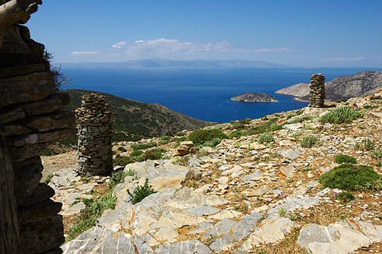 Een xenodocheion op het Griekse eiland Amorgos, behorend tot de Cycladen in de Egeïsche Zee.