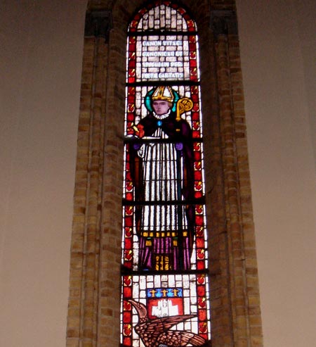 Het glasraam van de H. Augustinus in het koor van de Moorsleedse kloosterkapel (1934)