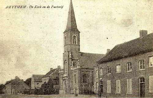 de eerste kerk van Beitem, na haar voltooiing (1898)