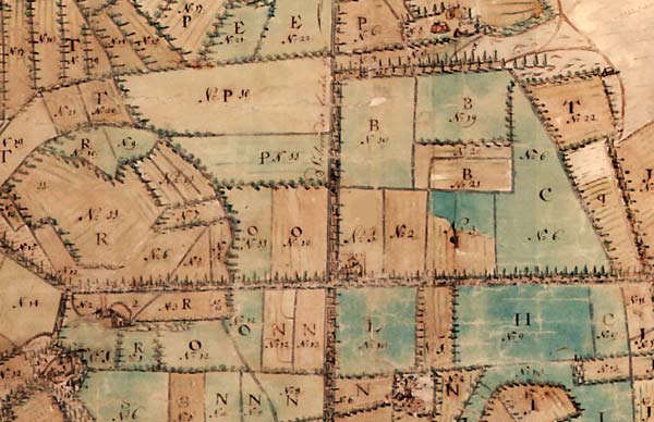 fragment van een landmeterskaart (omstreeks 1700)