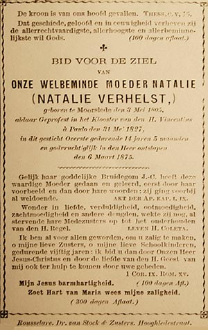 doodprentje van moeder Nathalie Verhelst