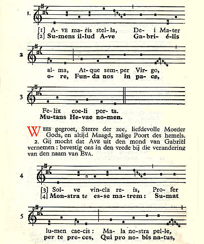 de gregoriaanse hymne 'Ave Maris Stella'