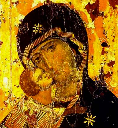 Maria Moeder Gods. Icoon. Vladimir, 12de eeuw.