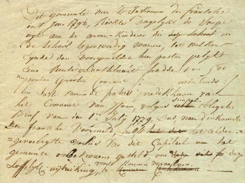 document over de afschaffing van de soepbedeling (1794)