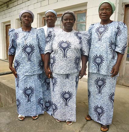 4 pioniers in 2012, v.l.n.r. Sr. Albertine Lilalanga, Sr. Jeanne Imbole, Sr. Petronelle Etumola en Sr. Franoise  Liteli