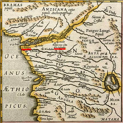 het oude koninkrijk Kongo. G. Mercator, 1630