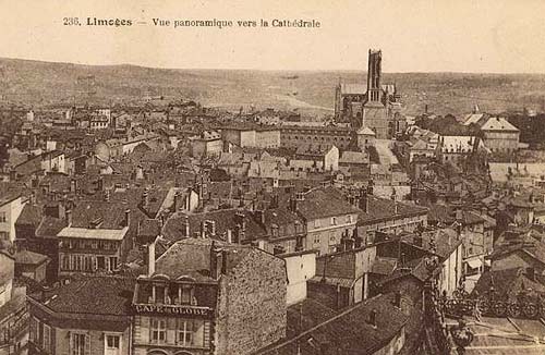 zicht op het centrum van Limoges (begin 20ste eeuw)